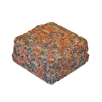 Капустинское (Rosso Santiago GR1) гранит брусчатка колотая 10х10х5 см